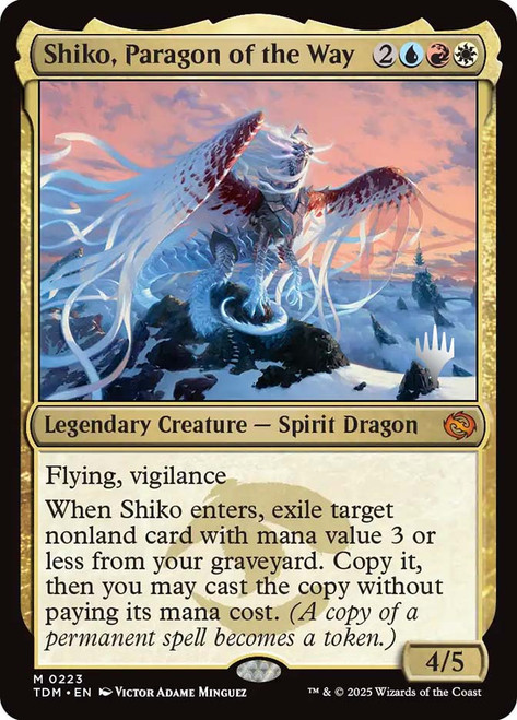 Shiko, Paragon of the Way (Promo Pack) (Tarkir: Dragonstorm)\nPromo: Planeswalker Stamped\nSingle\nMagic The Gathering