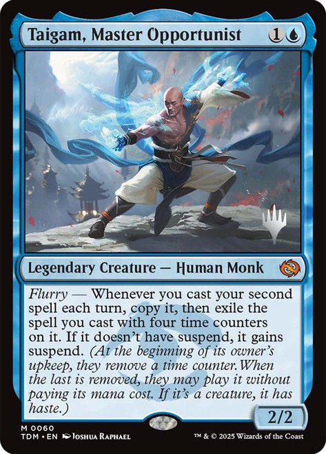 Taigam, Master Opportunist (Promo Pack) (Tarkir: Dragonstorm)\nPromo: Planeswalker Stamped\nSingle\nMagic The Gathering