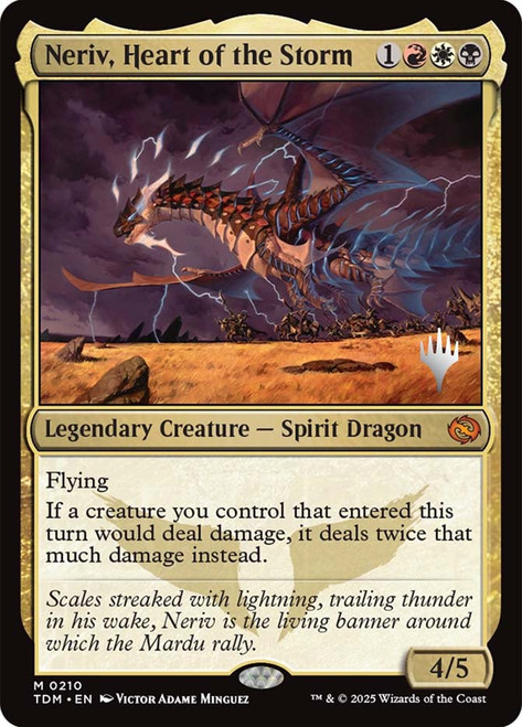 Neriv, Heart of the Storm (Promo Pack) (Tarkir: Dragonstorm)\nPromo: Planeswalker Stamped\nSingle\nMagic The Gathering