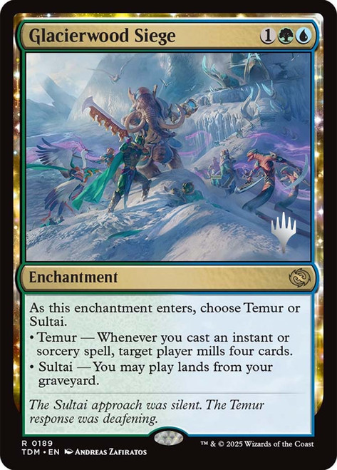 Glacierwood Siege (Promo Pack) (Tarkir: Dragonstorm)\nPromo: Planeswalker Stamped\nSingle\nMagic The Gathering