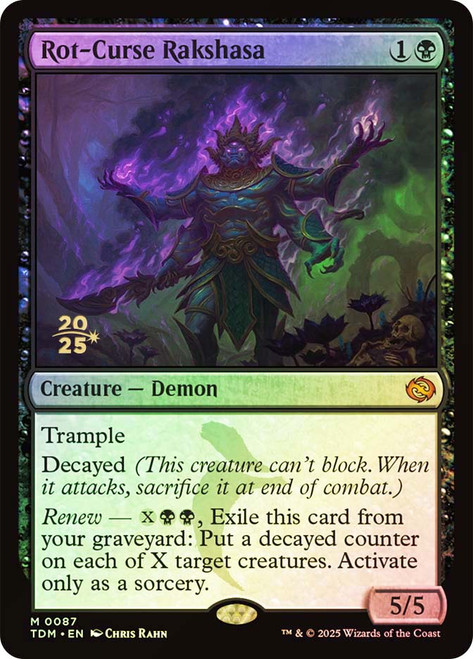 Rot-Curse Rakshasa (Prerelease) (Tarkir: Dragonstorm)\nPromo: Date Stamped\nSingle\nMagic The Gathering