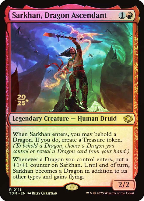 Sarkhan, Dragon Ascendant (Prerelease) (Tarkir: Dragonstorm)\nPromo: Date Stamped\nSingle\nMagic The Gathering