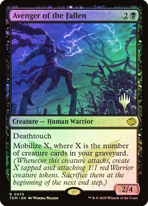 Avenger of the Fallen (Promo Pack) (Tarkir: Dragonstorm)\nPromo: Planeswalker Stamped\nSingle\nMagic The Gathering