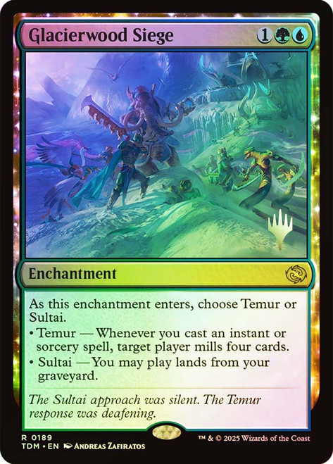 Glacierwood Siege (Promo Pack) (Tarkir: Dragonstorm)\nPromo: Planeswalker Stamped\nSingle\nMagic The Gathering