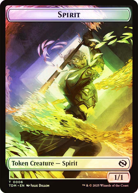 {Spirit Token} (1/1) // {Spirit Token} (2/2)\nTarkir: Dragonstorm\nSingle\nMagic The Gathering