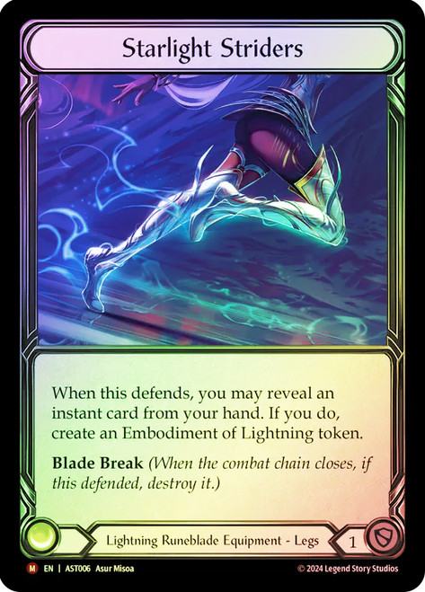 Starlight Striders
Armory Deck: Aurora
Single
Flesh and Blood