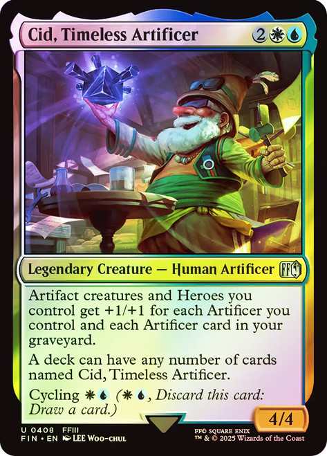 Cid, Timeless Artificer (#408)\nFINAL FANTASY\nSingle\nMagic The Gathering