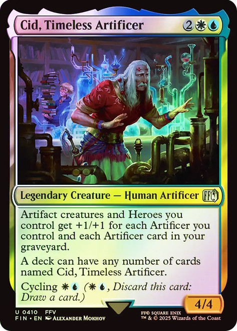Cid, Timeless Artificer (#410)\nFINAL FANTASY\nSingle\nMagic The Gathering