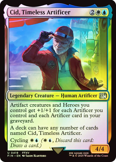 Cid, Timeless Artificer (#419)\nFINAL FANTASY\nSingle\nMagic The Gathering