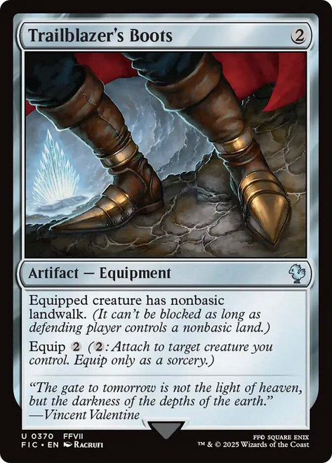 Trailblazer's Boots\nFINAL FANTASY Commander\nSingle\nMagic The Gathering