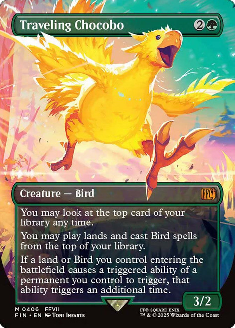Traveling Chocobo マジック：ザ・ギャザリング英語版 Traveling Chocobo (Borderless) (Neon Ink Yellow) - FINAL