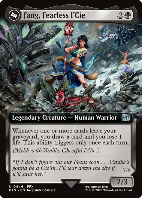 Fang, Fearless l'Cie // Ragnarok, Divine Deliverance (#446) (Bottom) (Extended Art)\nFINAL FANTASY - Variants\nSingle\nMagic The Gathering