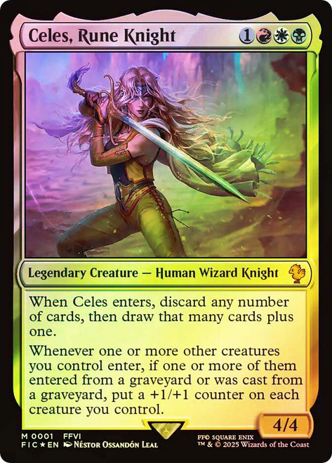 ルーンナイト、セリス/Celes, Rune Knight サージ　foil Celes, Rune Knight (Borderless) (Surge Foil) • Commander