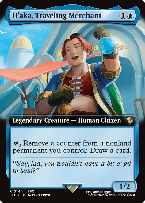 O'aka, Traveling Merchant (Extended Art)\nFINAL FANTASY Commander - Variants\nSingle\nMagic The Gathering