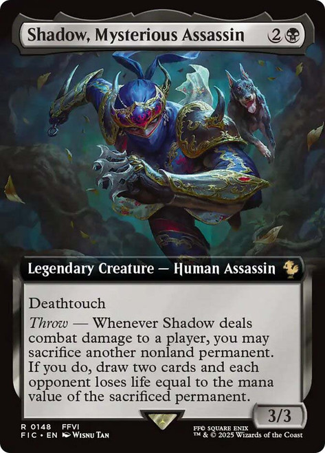 Shadow, Mysterious Assassin (Extended Art)\nFINAL FANTASY Commander - Variants\nSingle\nMagic The Gathering