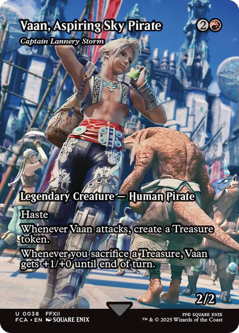 Captain Lannery Storm (Vaan, Aspiring Sky Pirate) (Borderless)\nFINAL FANTASY Through the Ages\nSingle\nMagic The Gathering