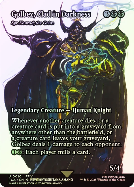 Syr Konrad, the Grim (Golbez, Clad in Darkness) (Borderless)\nFINAL FANTASY Through the Ages\nSingle\nMagic The Gathering