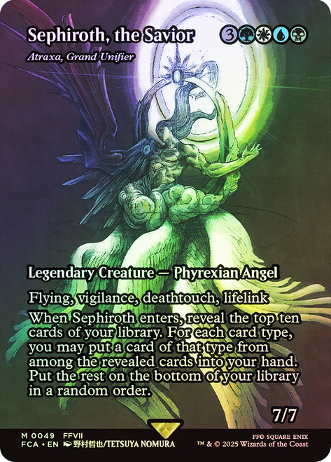 Atraxa, Grand Unifier (Sephiroth, the Savior) (Borderless)\nFINAL FANTASY Through the Ages\nSingle\nMagic The Gathering