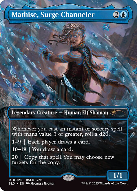 Mathise, Surge Channeler (Secret Lair) (Borderless)\nPromo: General\nSingle\nMagic The Gathering
