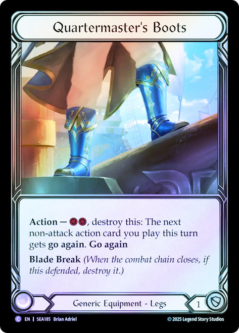 Quartermaster's Boots
Treasure Pack
Single
Flesh and Blood