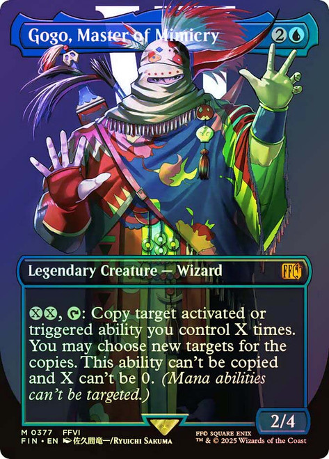 Gogo, Master of Mimicry (#377) (Borderless)\nFINAL FANTASY - Variants\nSingle\nMagic The Gathering