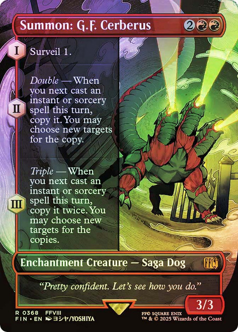 Summon: G.F. Cerberus (Borderless)\nFINAL FANTASY - Variants\nSingle\nMagic The Gathering