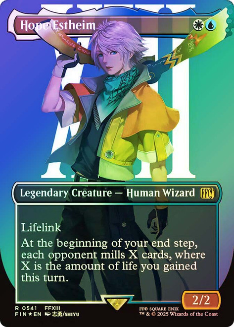 Hope Estheim (Borderless) (Surge Foil)\nFINAL FANTASY - Alternate Foil Variants\nSingle\nMagic The Gathering