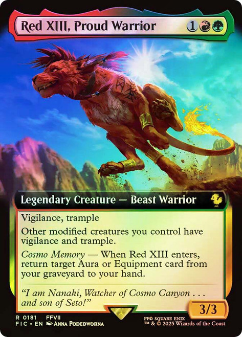 Red XIII, Proud Warrior (Extended Art)\nFINAL FANTASY Commander - Variants\nSingle\nMagic The Gathering