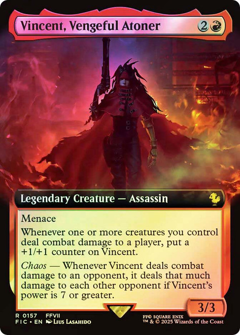 Vincent, Vengeful Atoner (Extended Art)\nFINAL FANTASY Commander - Variants\nSingle\nMagic The Gathering