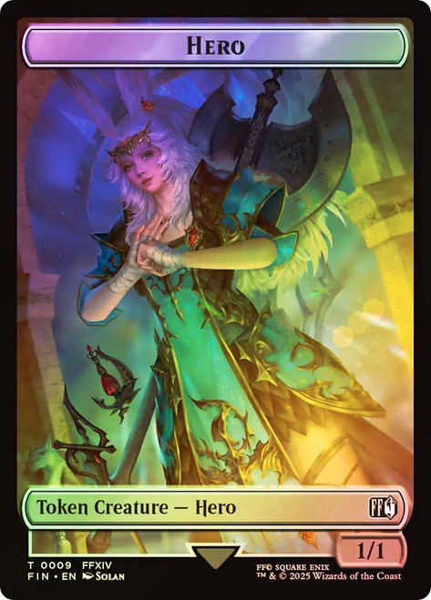 {Hero Token} (#009) // {Treasure Token}\nFINAL FANTASY\nSingle\nMagic The Gathering
