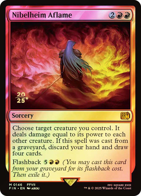 Nibelheim Aflame (Prerelease) (FINAL FANTASY)\nPromo: Date Stamped\nSingle\nMagic The Gathering