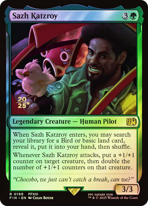 Sazh Katzroy (Prerelease) (FINAL FANTASY)\nPromo: Date Stamped\nSingle\nMagic The Gathering