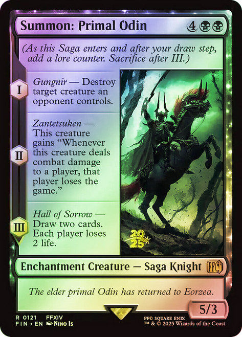 Summon: Primal Odin (Prerelease) (FINAL FANTASY)\nPromo: Date Stamped\nSingle\nMagic The Gathering