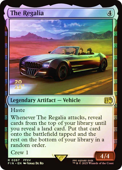 The Regalia (Prerelease) (FINAL FANTASY)\nPromo: Date Stamped\nSingle\nMagic The Gathering