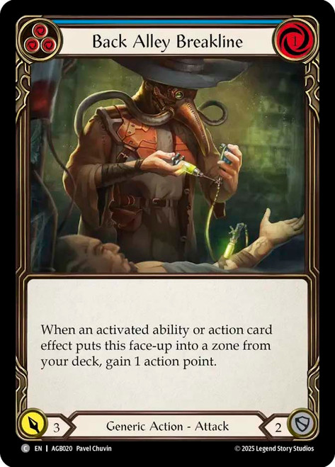 Back Alley Breakline (Blue)
Armory Deck: Gravy Bones
Single
Flesh and Blood