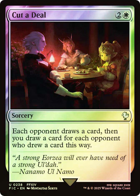 Cut a Deal (Surge Foil)\nFINAL FANTASY Commander - Alternate Foil\nSingle\nMagic The Gathering