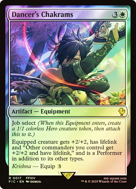 Dancer's Chakrams (Surge Foil)\nFINAL FANTASY Commander - Alternate Foil\nSingle\nMagic The Gathering