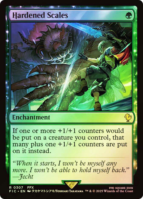 Hardened Scales (Surge Foil)\nFINAL FANTASY Commander - Alternate Foil\nSingle\nMagic The Gathering