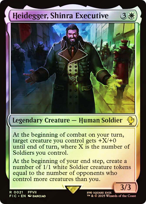 Heidegger, Shinra Executive (Surge Foil)\nFINAL FANTASY Commander - Alternate Foil\nSingle\nMagic The Gathering