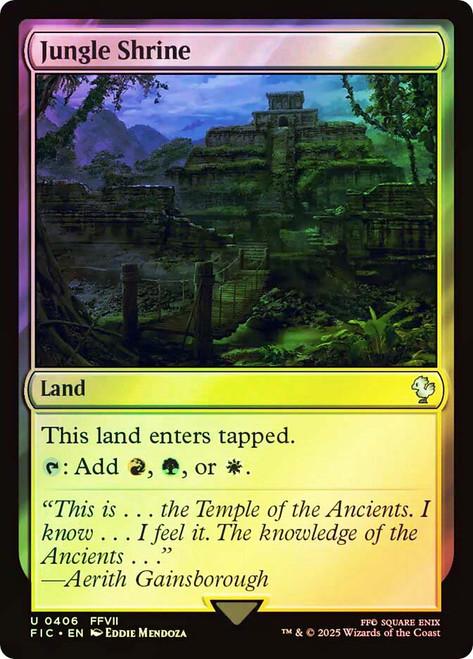 Jungle Shrine (Surge Foil)\nFINAL FANTASY Commander - Alternate Foil\nSingle\nMagic The Gathering
