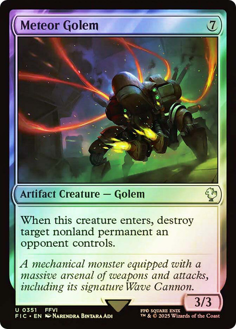 Meteor Golem (Surge Foil)\nFINAL FANTASY Commander - Alternate Foil\nSingle\nMagic The Gathering
