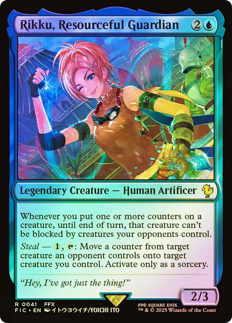 Rikku, Resourceful Guardian (Surge Foil)\nFINAL FANTASY Commander - Alternate Foil\nSingle\nMagic The Gathering