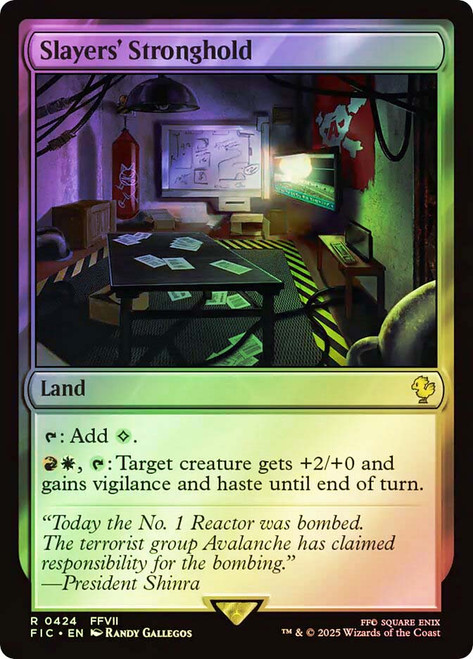 Slayers' Stronghold (Surge Foil)\nFINAL FANTASY Commander - Alternate Foil\nSingle\nMagic The Gathering