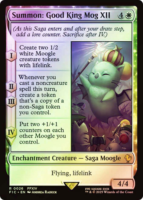 Summon: Good King Mog XII (Surge Foil)\nFINAL FANTASY Commander - Alternate Foil\nSingle\nMagic The Gathering