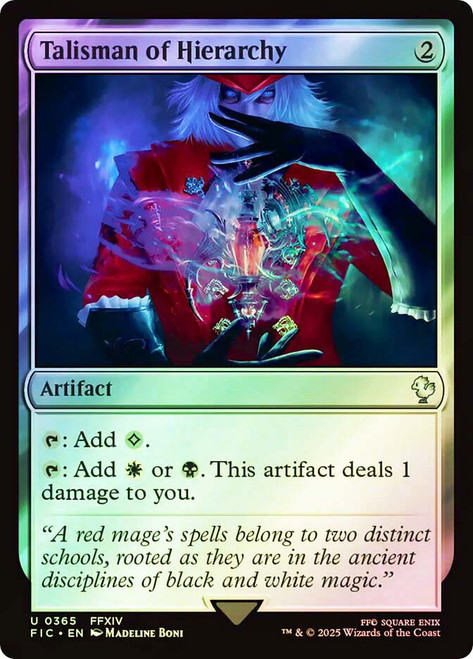 Talisman of Hierarchy (Surge Foil)\nFINAL FANTASY Commander - Alternate Foil\nSingle\nMagic The Gathering