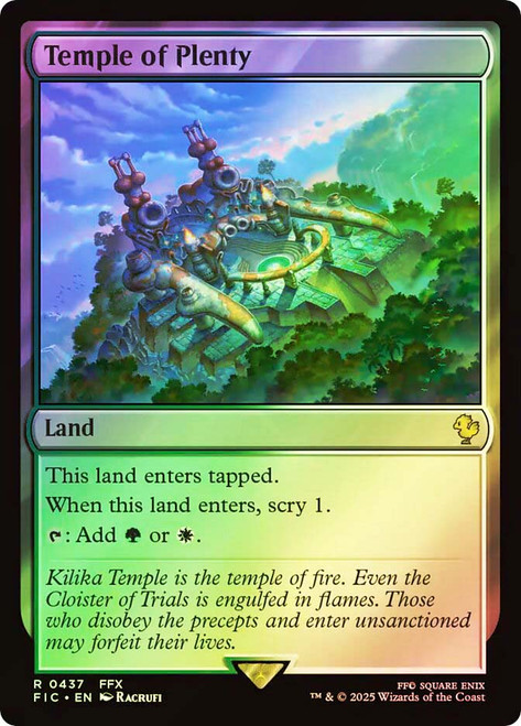Temple of Plenty (Surge Foil)\nFINAL FANTASY Commander - Alternate Foil\nSingle\nMagic The Gathering