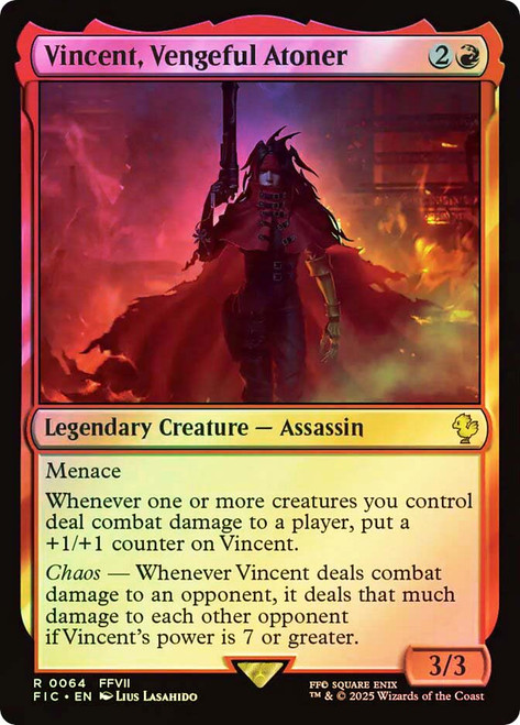 Vincent, Vengeful Atoner (Surge Foil)\nFINAL FANTASY Commander - Alternate Foil\nSingle\nMagic The Gathering