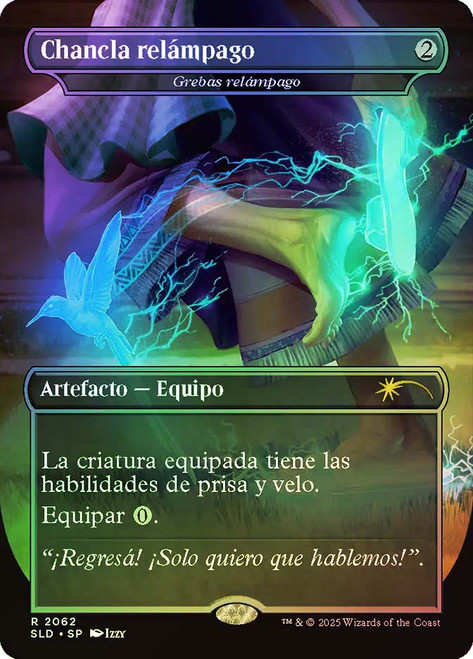 Lightning Greaves (Chancla relampago) (Secret Lair) (#2062) (Borderless)\nPromo: General - Spanish\nSingle\nMagic The Gathering