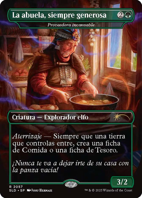 Tireless Provisioner (La abuela, siempre generosa) (Secret Lair) (#2057) (Borderless)\nPromo: General - Spanish\nSingle\nMagic The Gathering