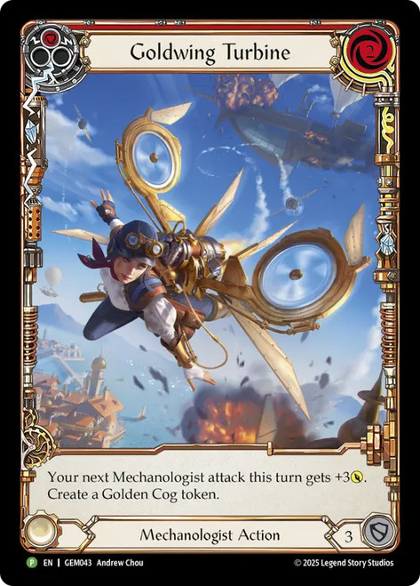 Goldwing Turbine (Red) (GEM Pack) (Extended Art)
GEM Pack
Single
Flesh and Blood
